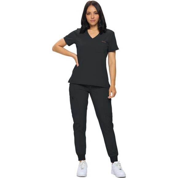 MONARCH UNIFORMS Stretchy Scrubs Women's Jogger Scrub Set In Regular and Petite - Picture 10 of 14